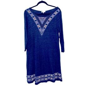 Skies are blue aztec 3/4 sleeve cutout back Lined dress New Medium